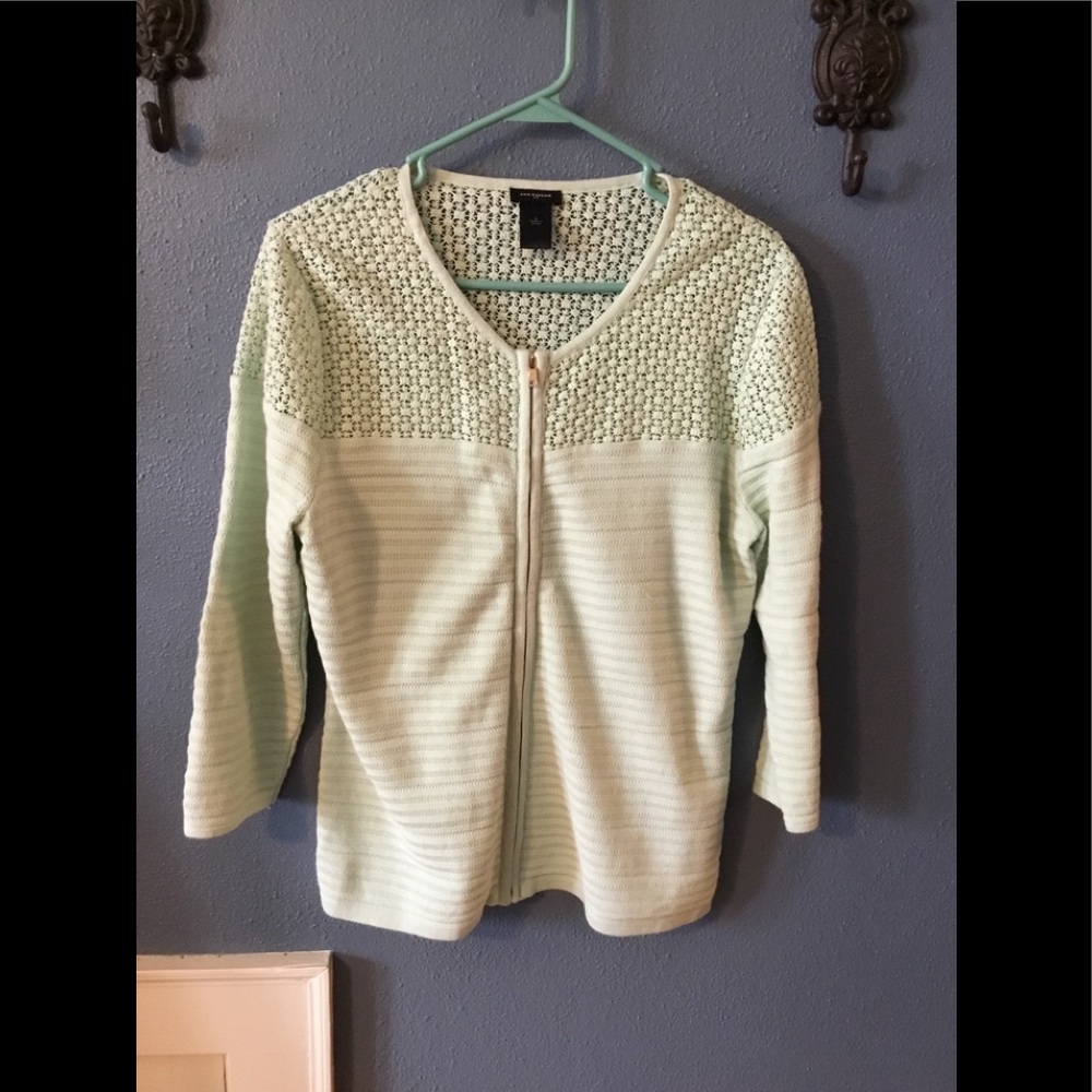Mint green knit cardigan